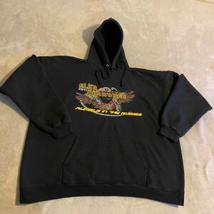 Vintage‎ ELKO 2011 Motorcycle Jamboree Rumble In The Rubies Black Hoodie Mens XL